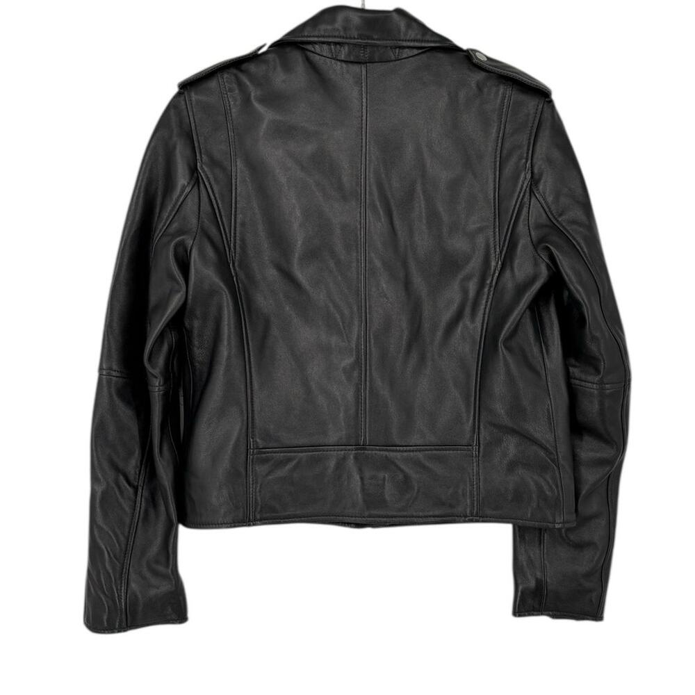 Levis Leather Moto‎ Jacket Womens Medium Caviar Black Motorcycle Bikercore - Picture 5 of 16